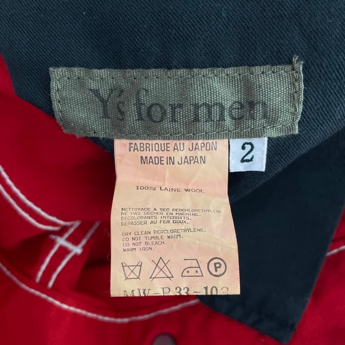 Y’S 화이트 스티치 레드 워크 팬츠 상품이미지5