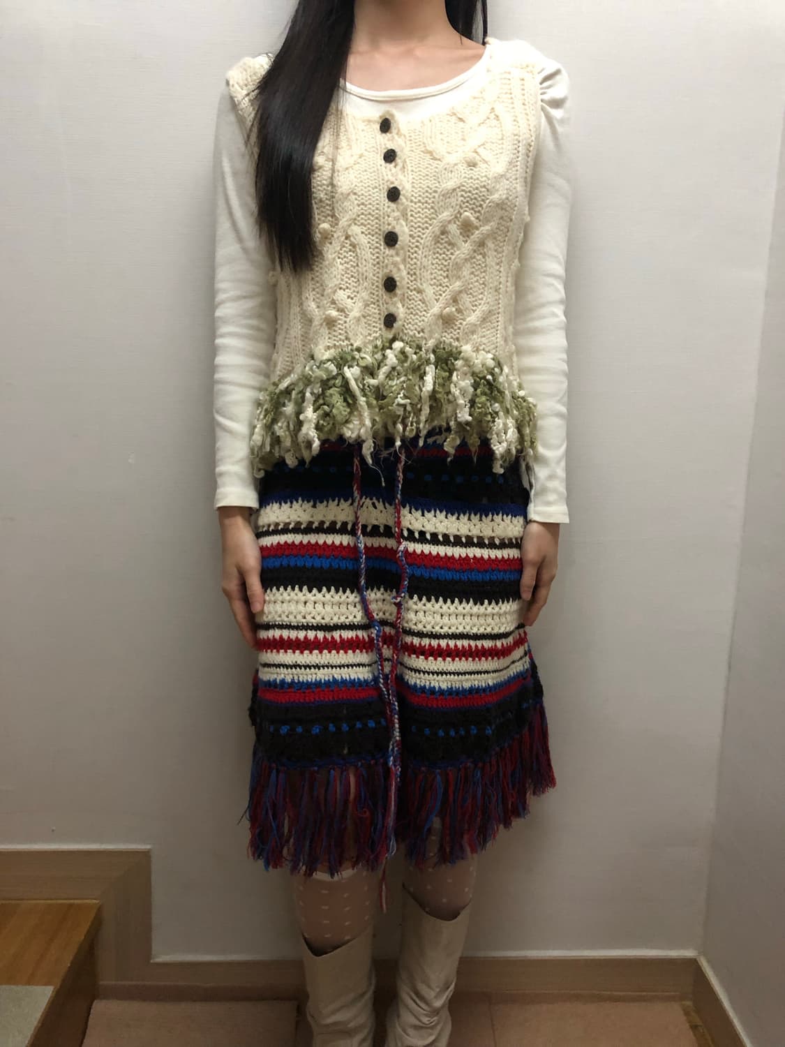 빈티지 아이보리 퍼 태슬 베스트 상품이미지2