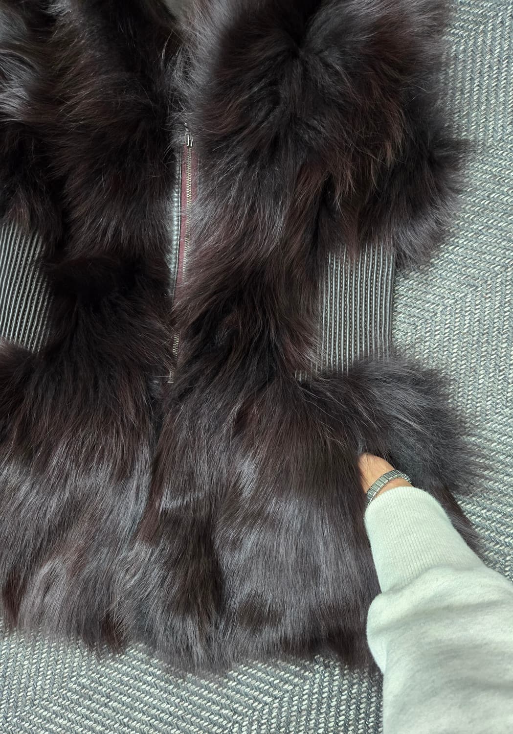 코발트바이크리스한  폭스퍼가죽 베스트 여우털조끼 66-77 상품이미지5