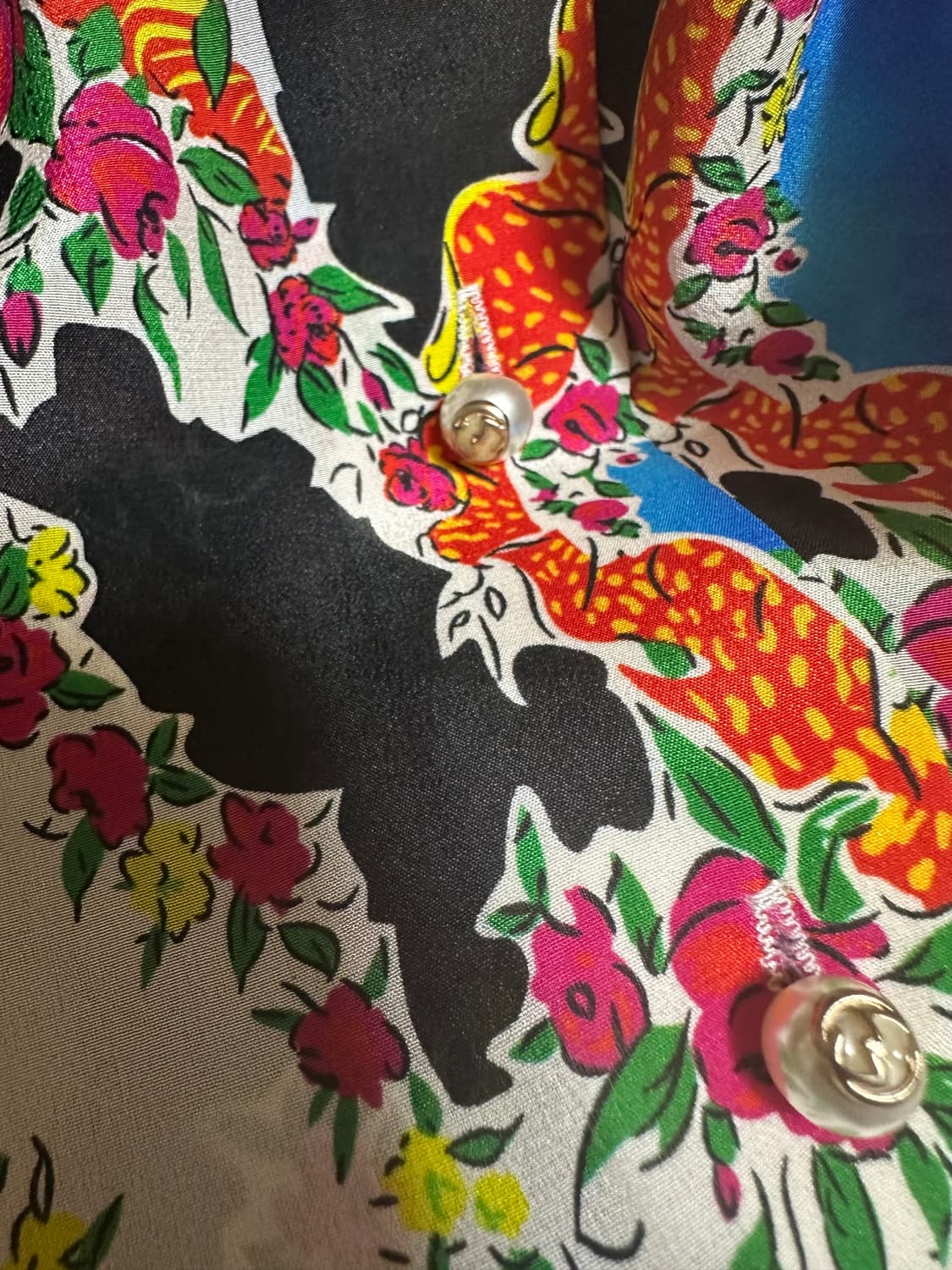 구찌 플라워 실크100 블라우스 정품 상품이미지7