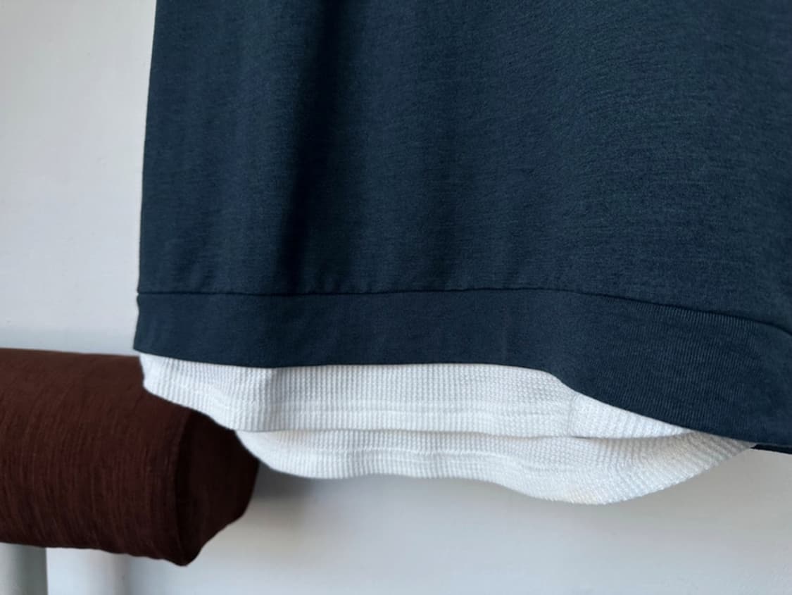 Fake layered hooded H/S tshirt 상품이미지5