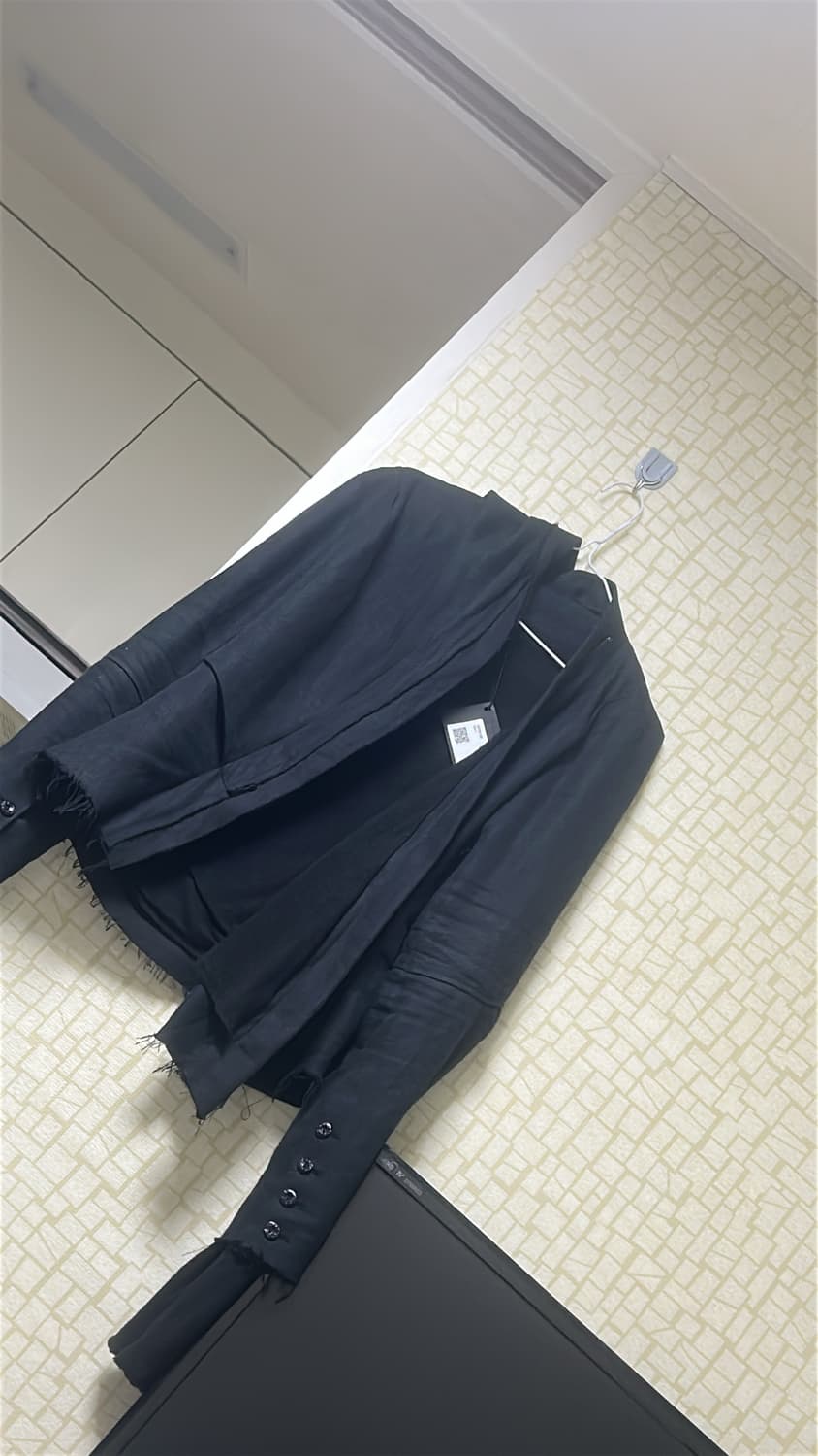 하르테올뎀 Asym scarf jacket [BK Linen] 2size 상품이미지2