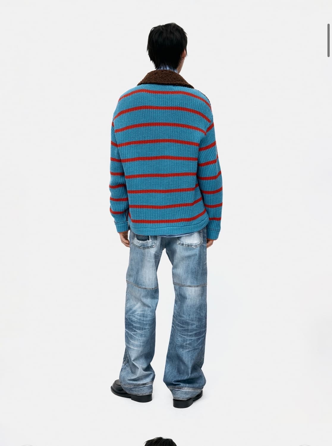 앤더슨벨 아가일 스트라이프 가디건 상품이미지2