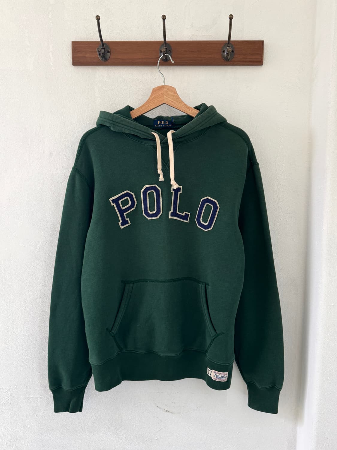 폴로 딥그린 스펠로고 후드 상품이미지2