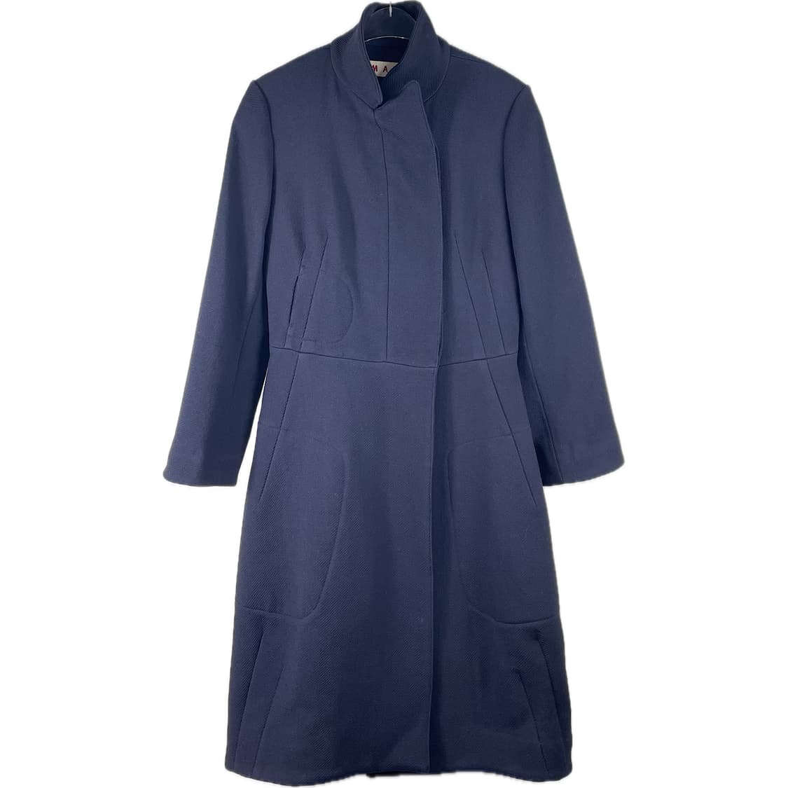 [38] 마르니 히든 버튼 카라 디테일 모100% 롱 코트 상품이미지1