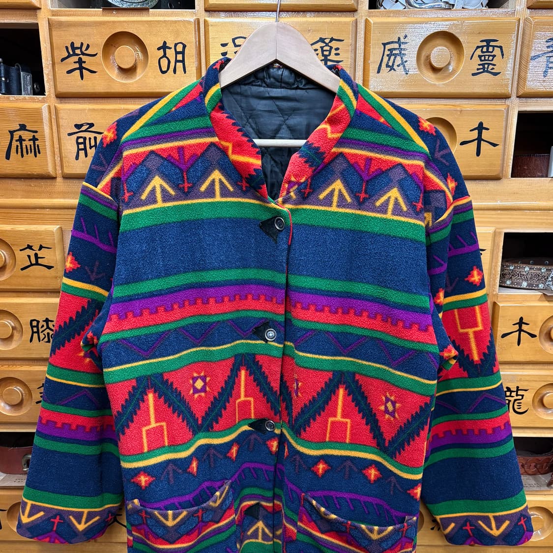 (XL) 빈티지 나바호 패턴 울 코트 상품이미지2