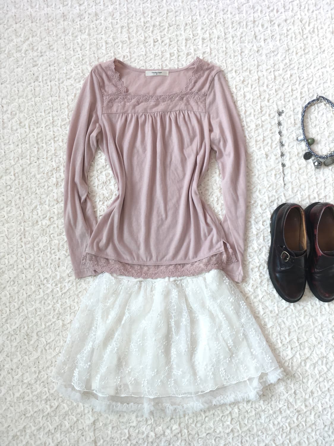 jpn vintage pink lace long sleeve 상품이미지5