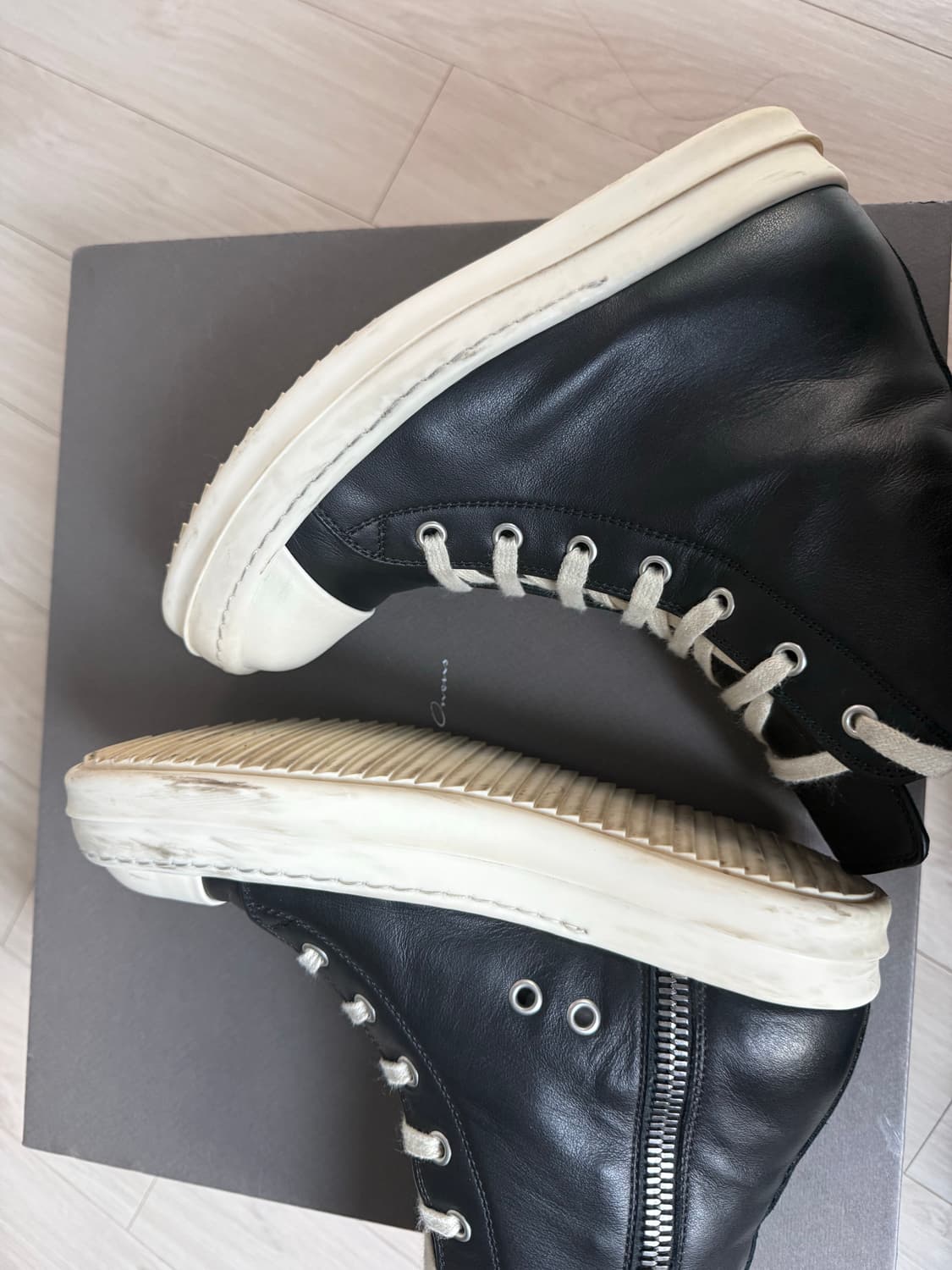 [Rick Owens] 릭오웬스 메인라인 하이탑 라몬즈 (Black) 상품이미지4