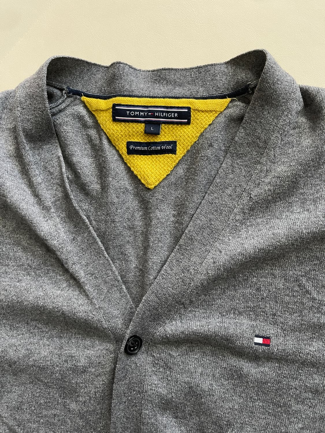 타미힐피거 플래그 로고 V넥 가디건 L 상품이미지3