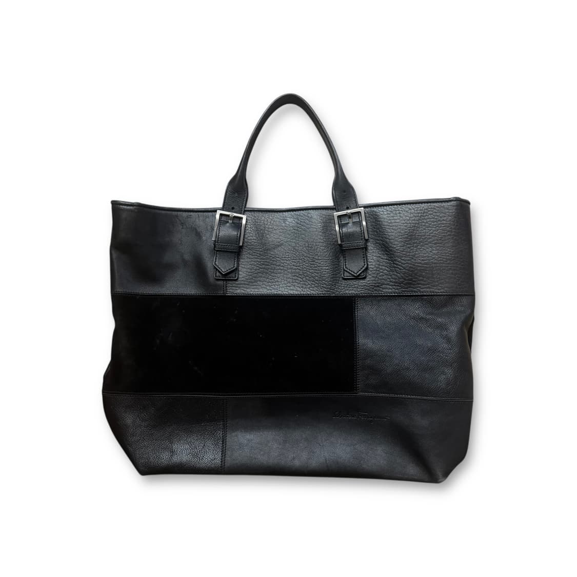 페레가모 스웨이드 패치 워크 토트백 상품이미지1