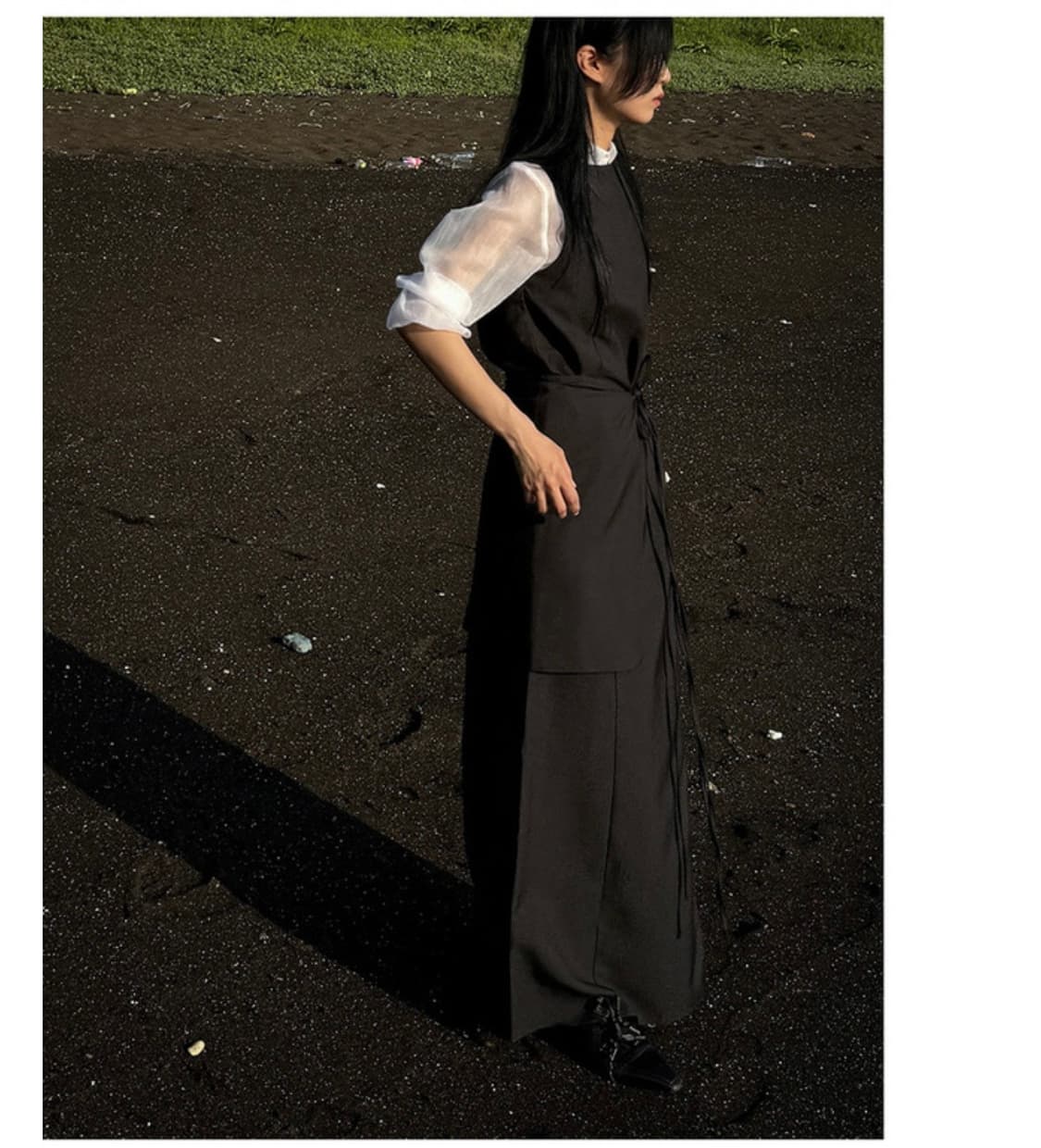 레이어드 슬릿 맥시 롱 원피스 (랩스커트 세트) 상품이미지2