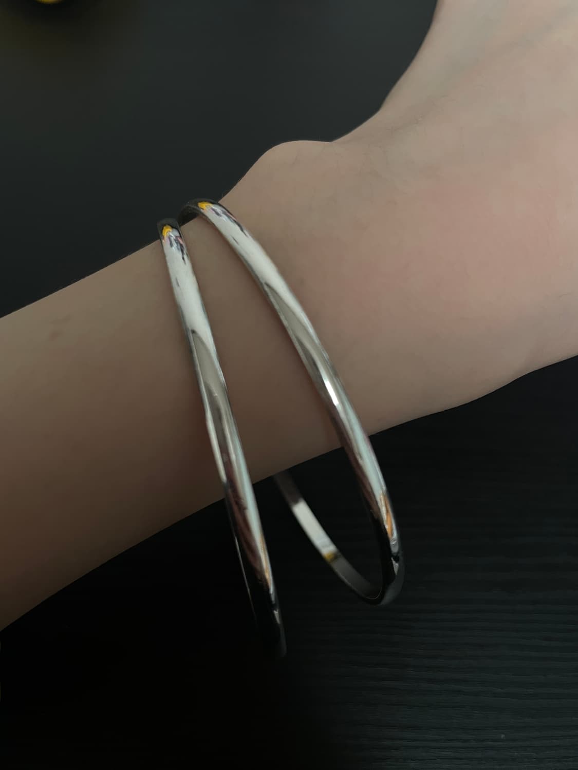 빈티지 오리엔탈 히피 실버 뱅글 팔찌 일괄 상품이미지3