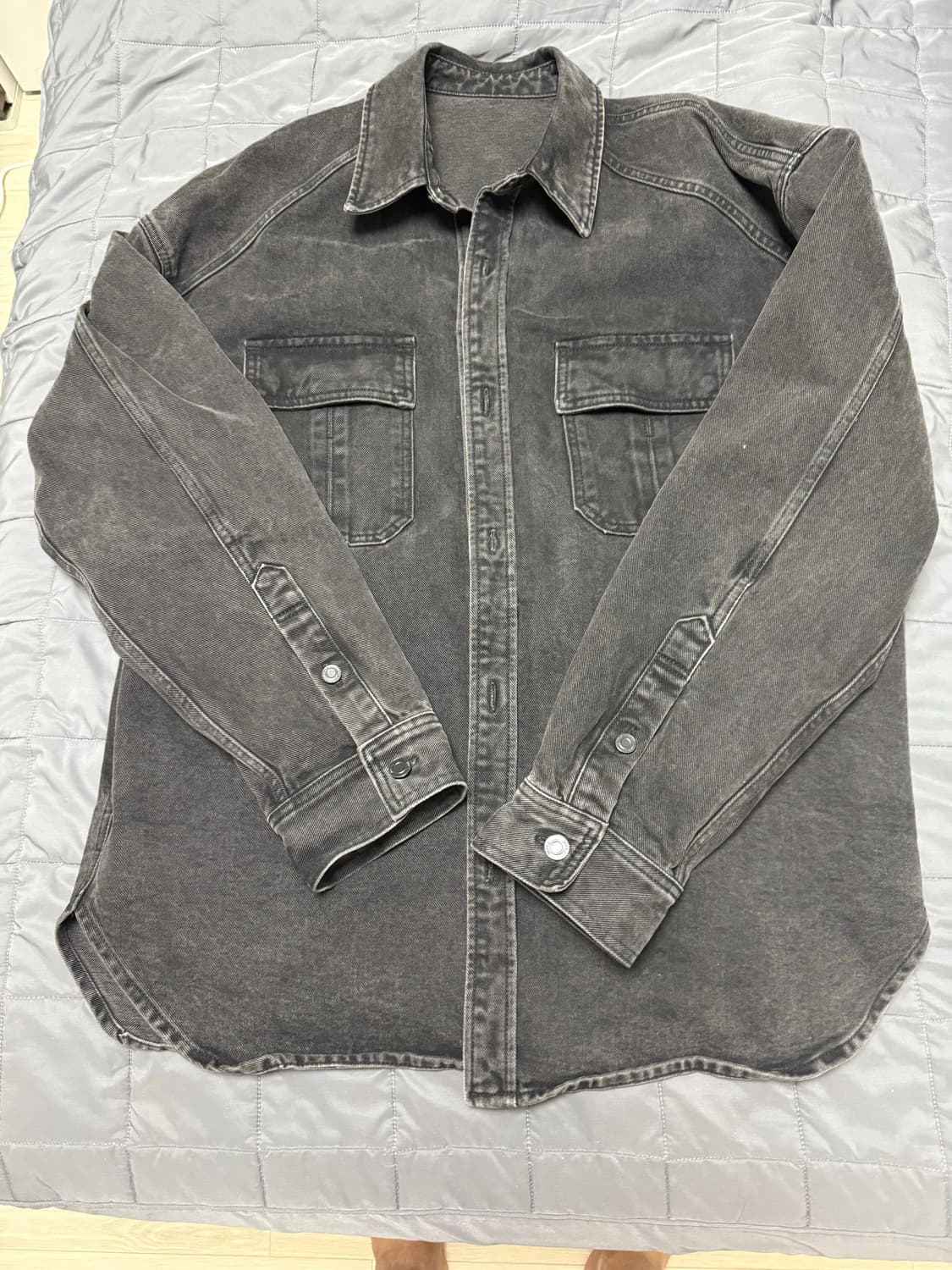 준지 흑청 트러커자켓(셔켓) 50사이즈 상품이미지1