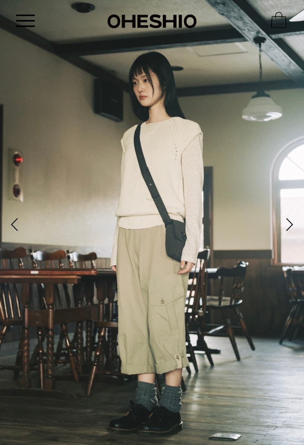 새상품 오헤시오 투웨이 미니 크로스백 벨트백 네이비 상품이미지4