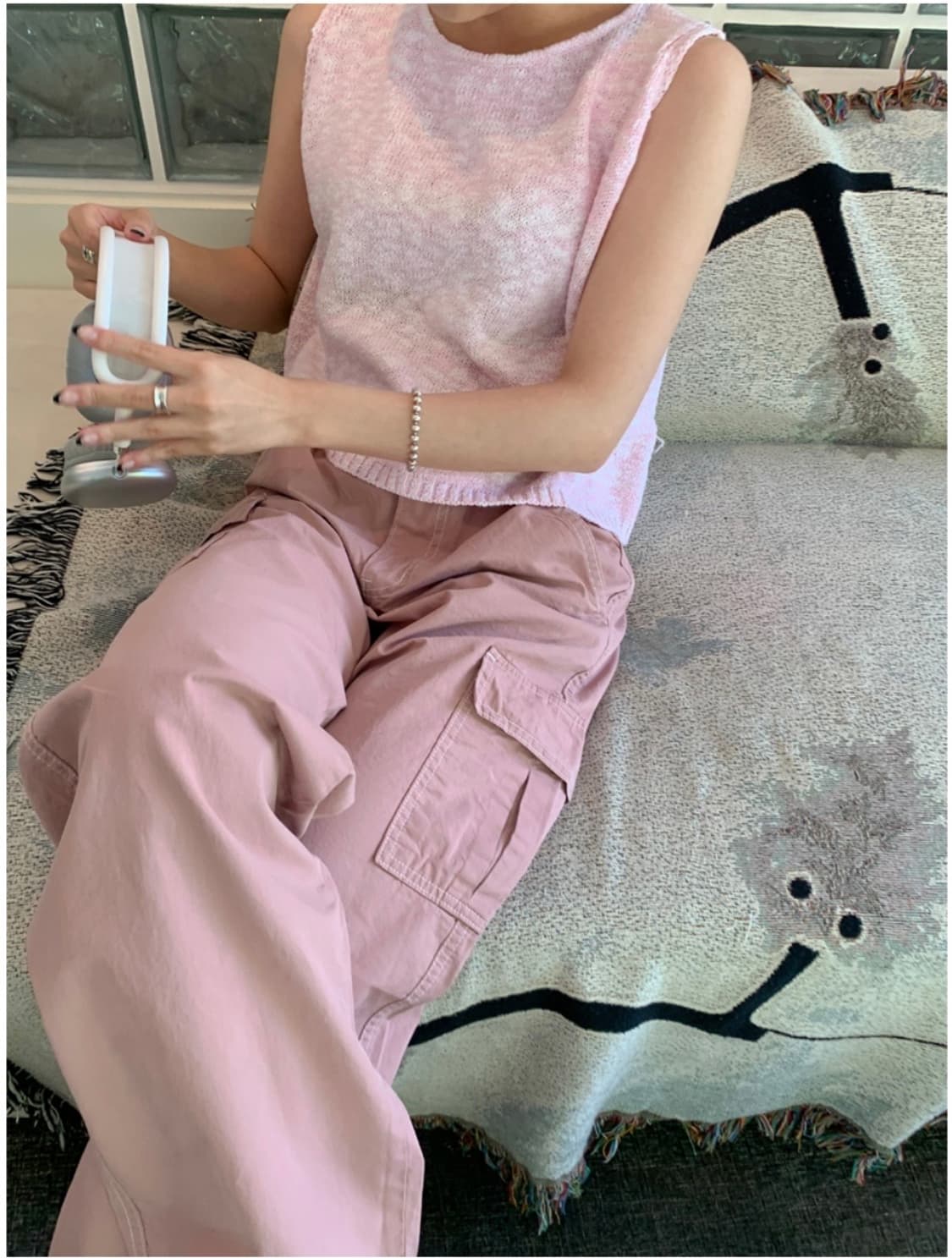 인더모드 inthemode 스티치 카고 코튼팬츠 상품이미지2