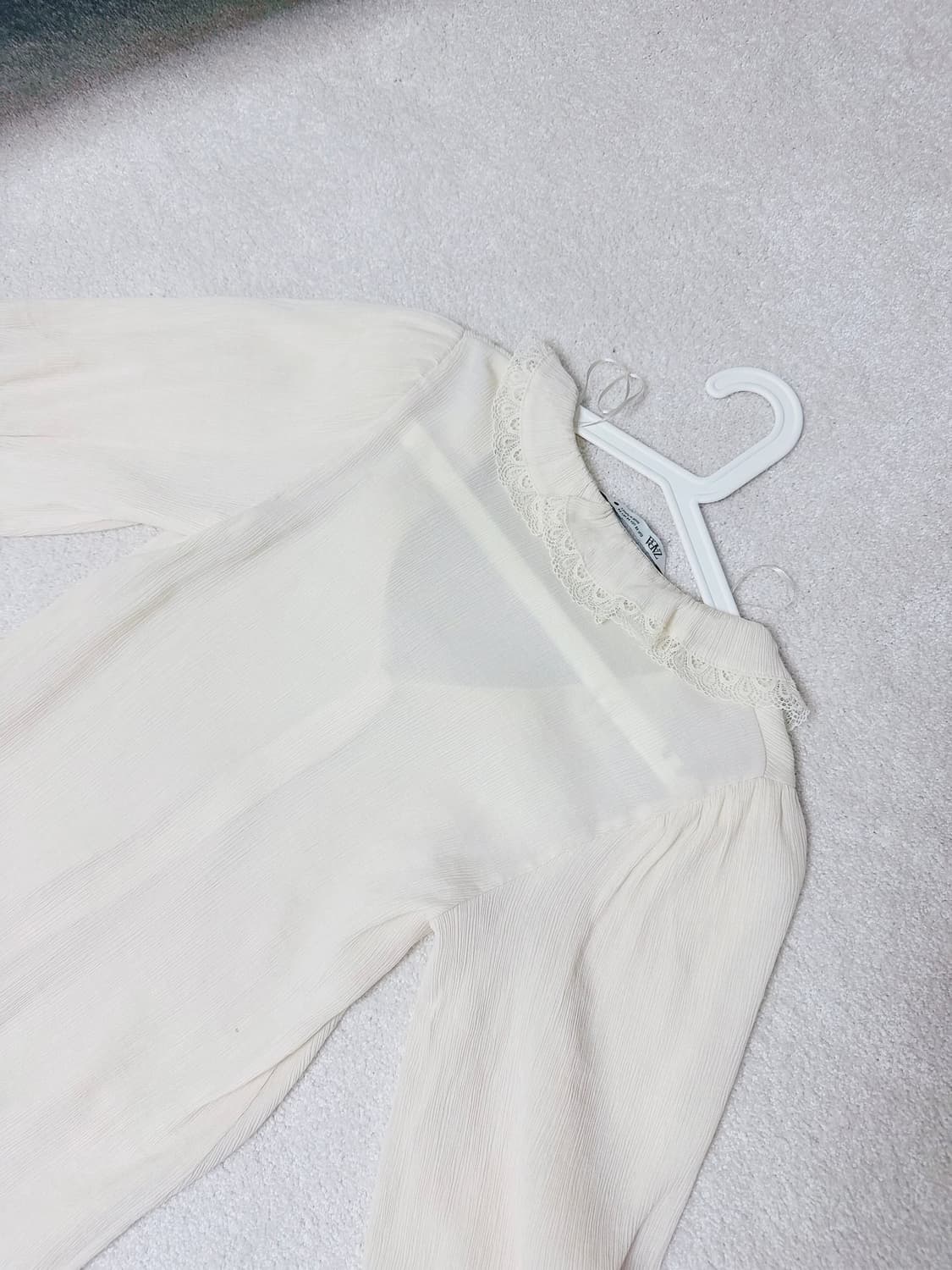 자라 러플 아이보리 빈티지 오버핏 블라우스 상품이미지7