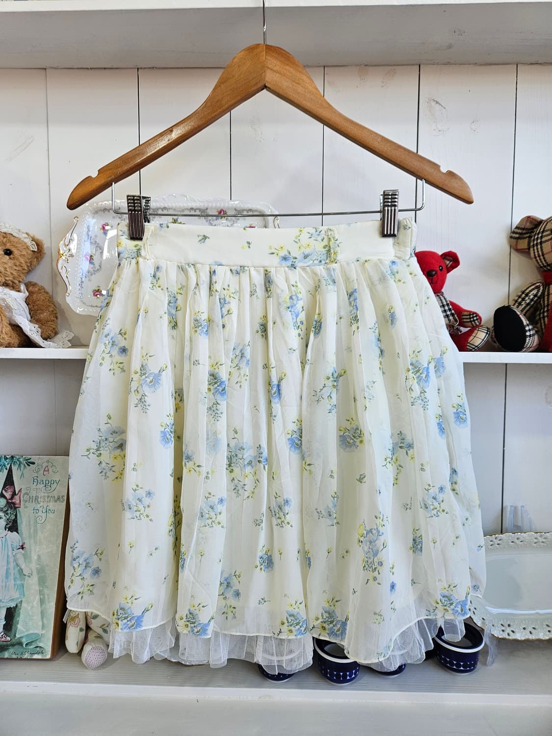 콜자(COLZA) 플라워 쉬폰 튤 스커트 상품이미지2