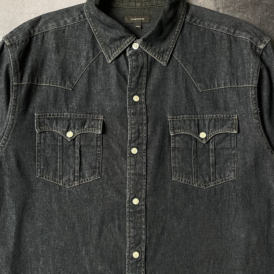 DENVER HAYES 빈티지 차콜 코튼 웨스턴 데님 셔츠 A00687 상품이미지3