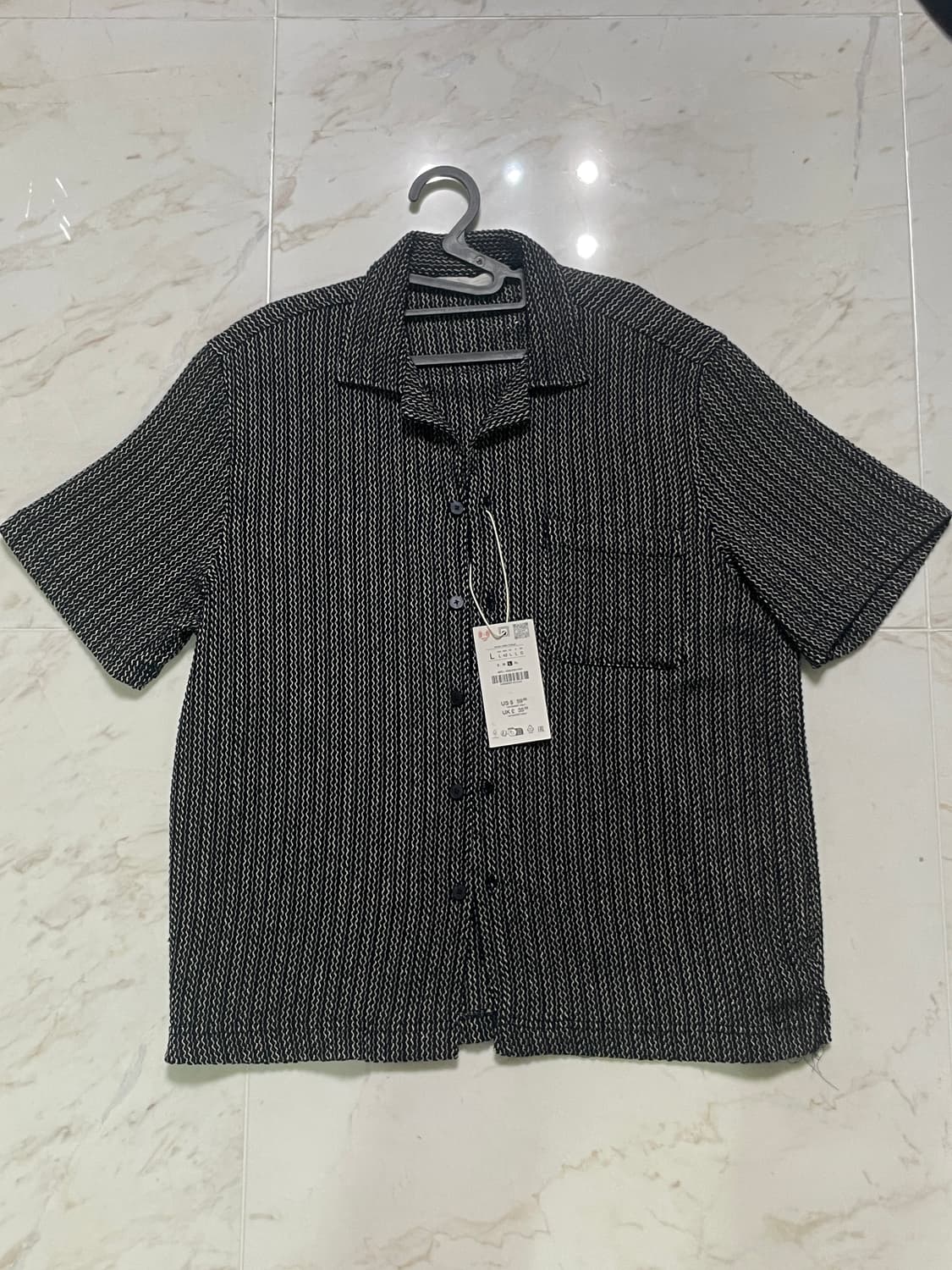 ZARA 남성 셔츠 L 네이비/화이트 새상품 (us uk 한정) 상품이미지1