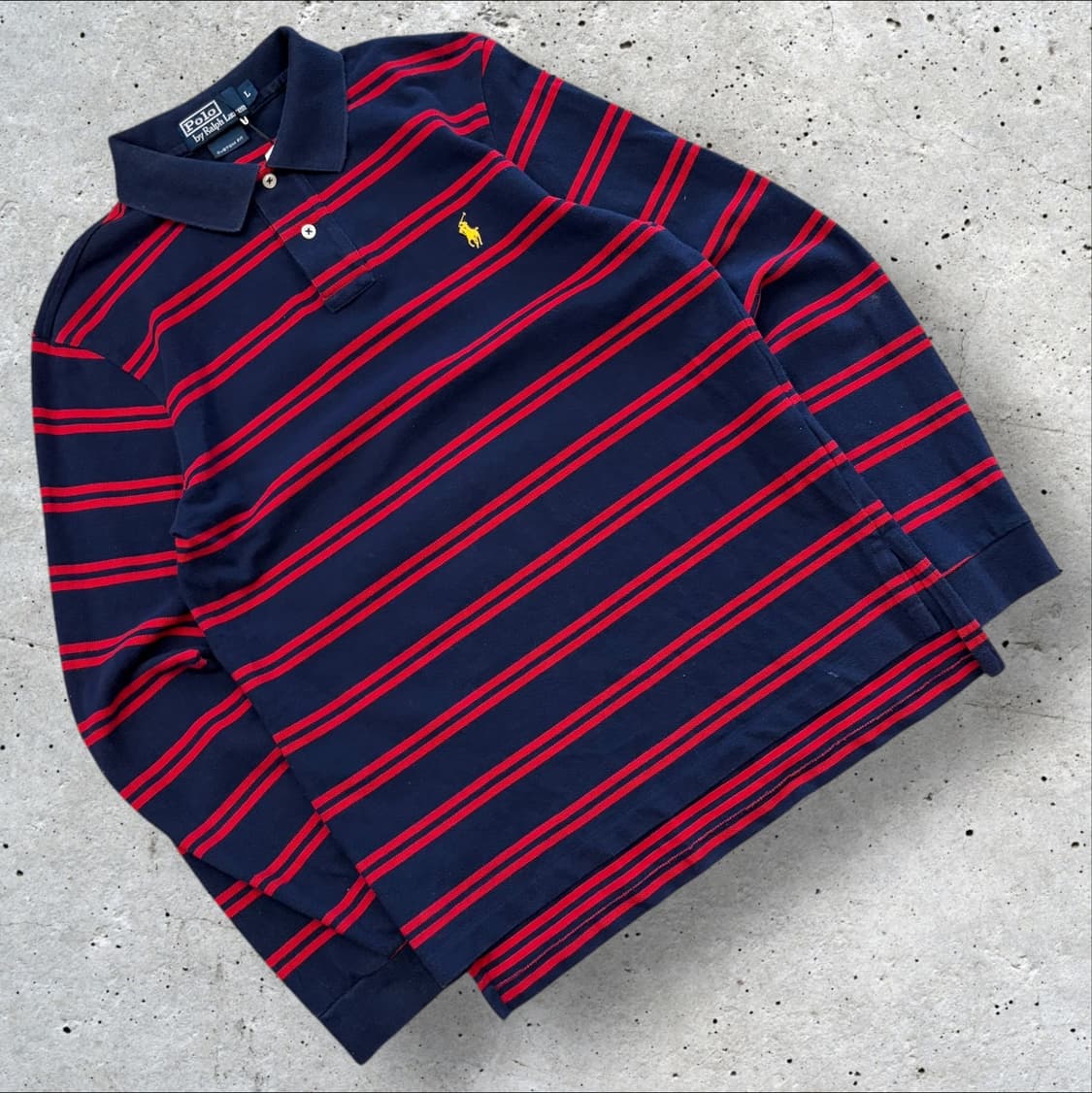 [L] 폴로 랄프로렌 스트라이프 커스텀핏 긴팔 카라티 C201 상품이미지1
