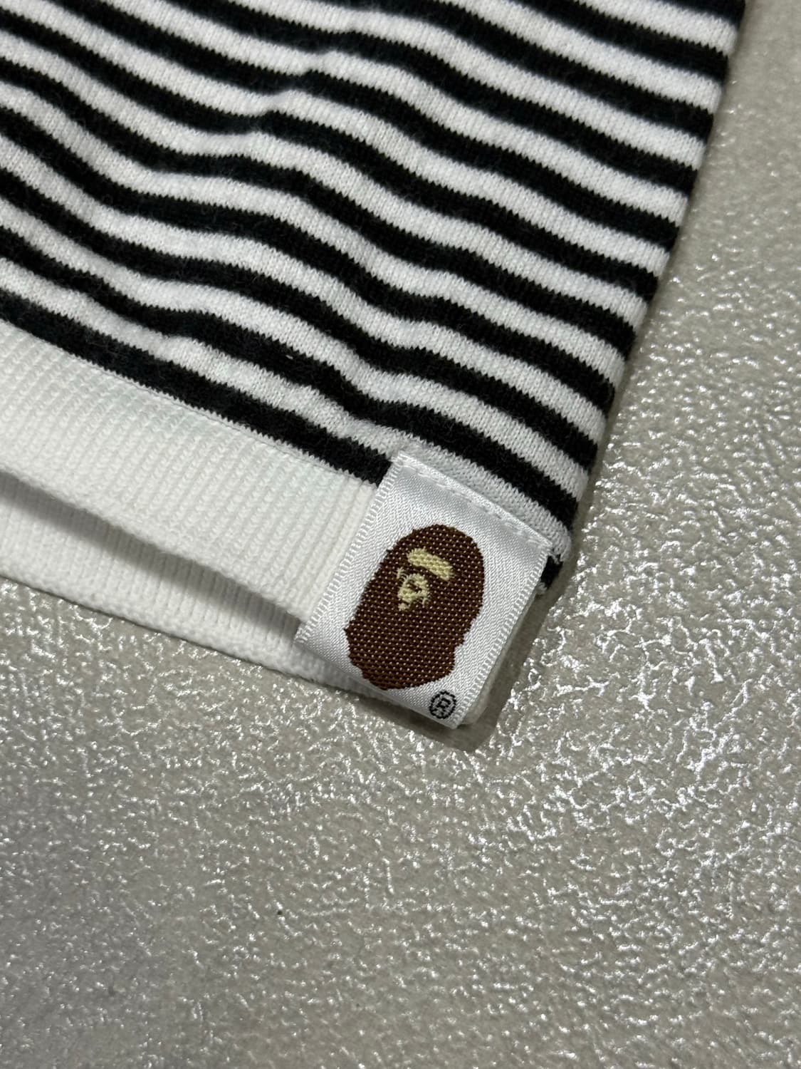 베이프 베이비 마일로 자수 스트라이프 폴로티 반팔 티셔츠 상품이미지3