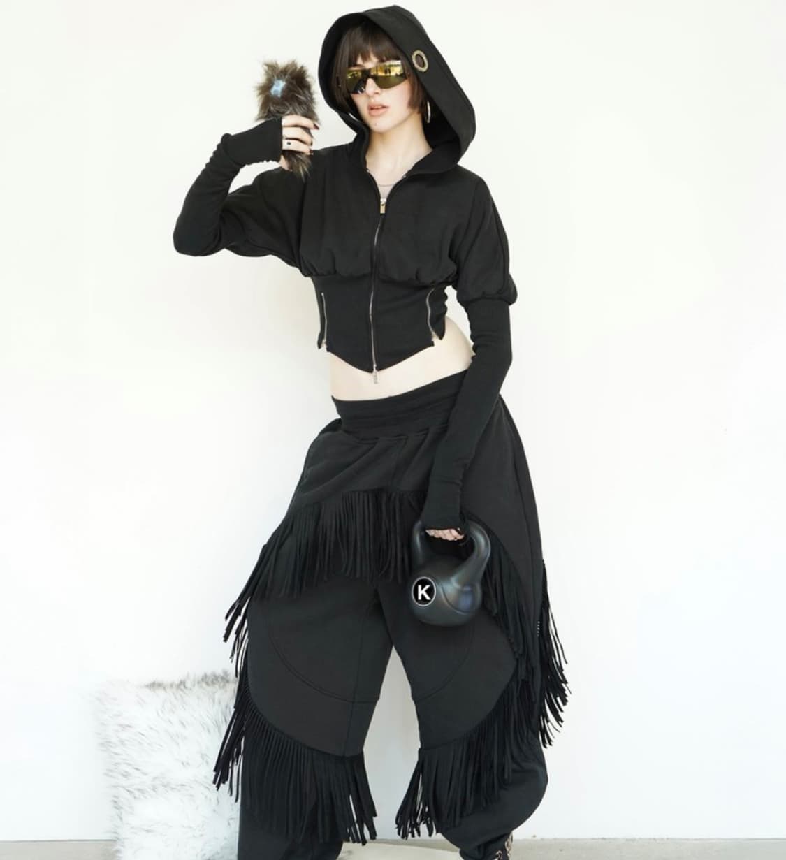 kimyo MOTO VOLUMA HOOD ZIP IN BLACK 상품이미지2