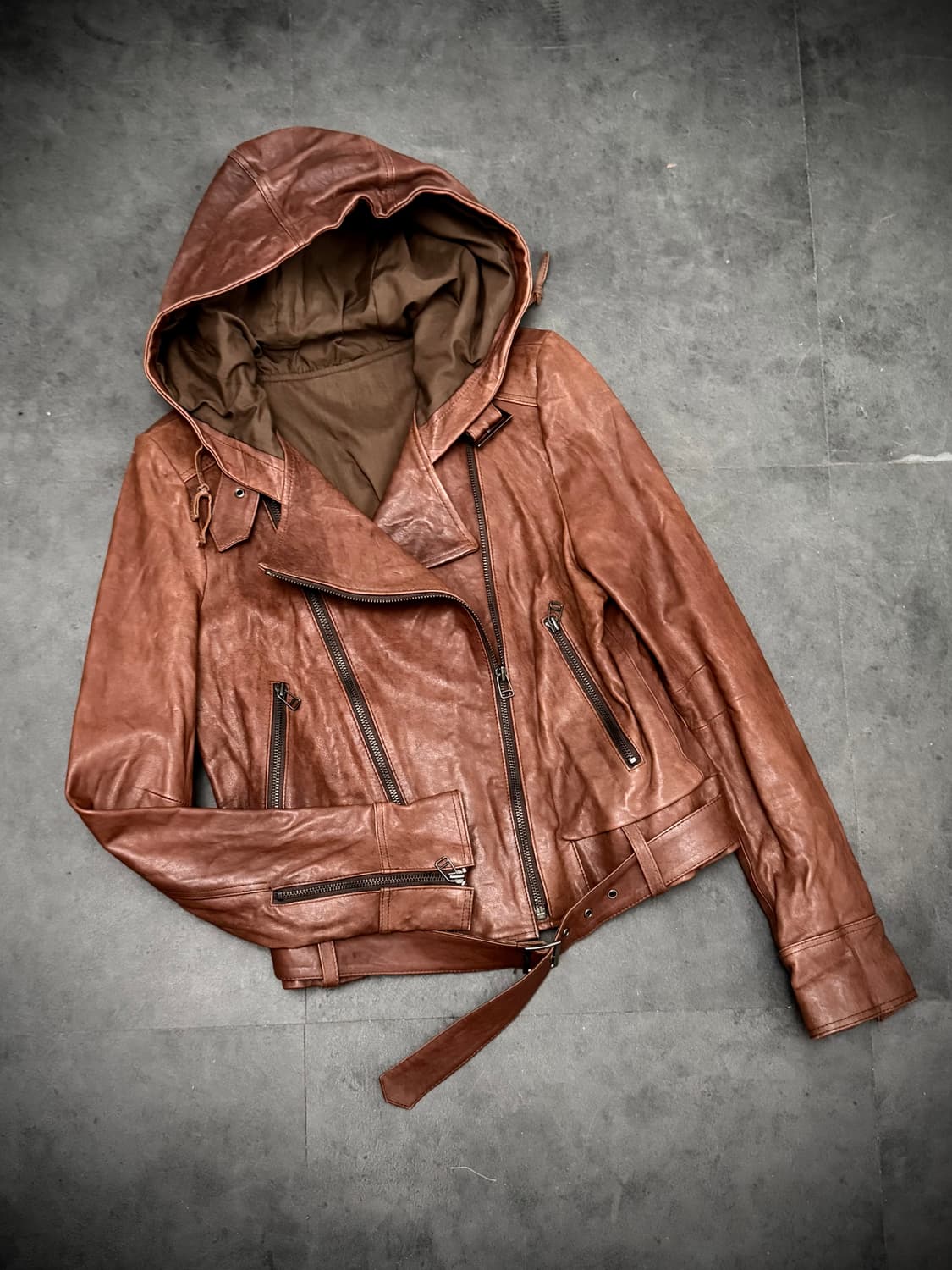 Real leather hoodie jacket 상품이미지4