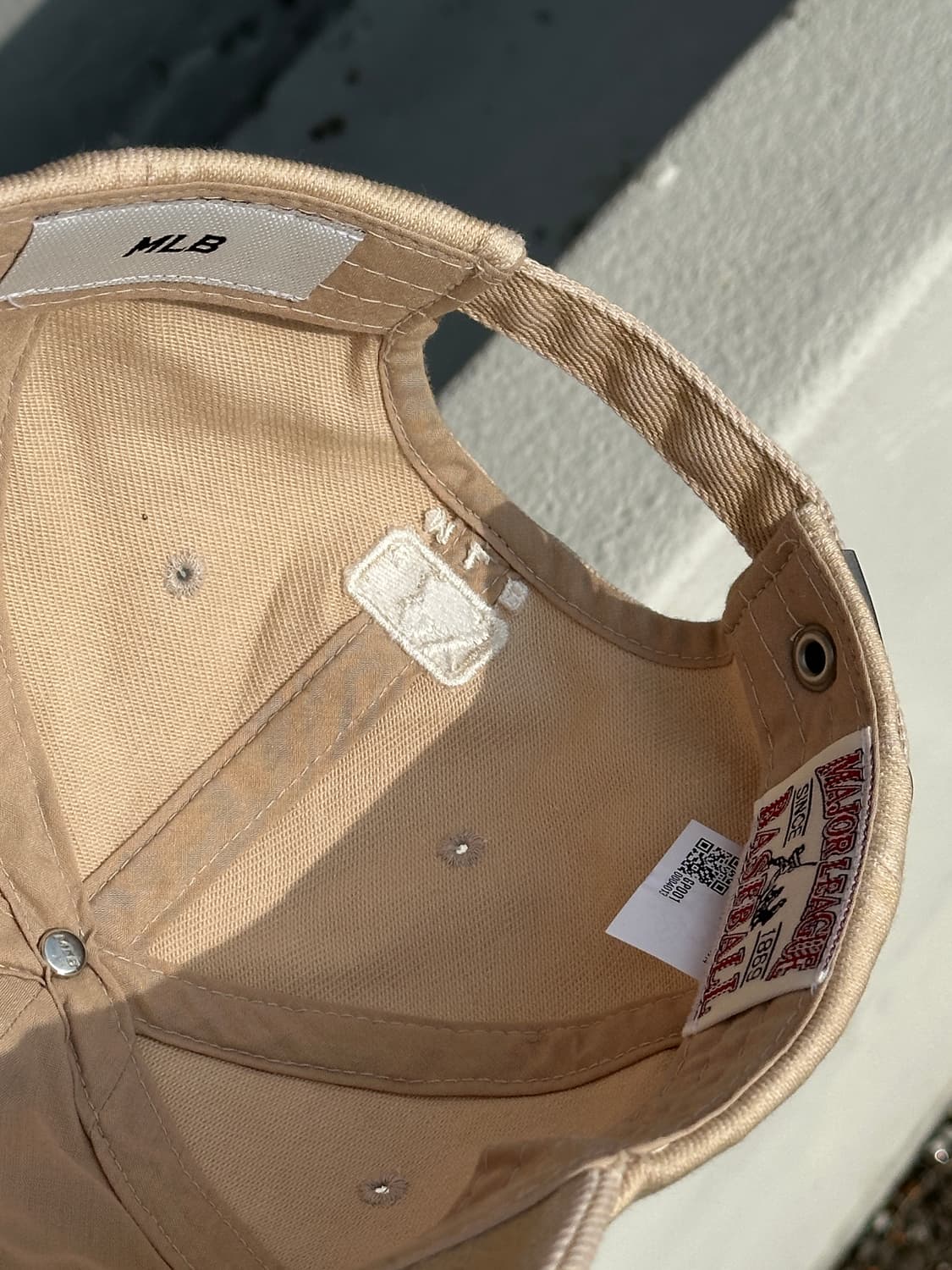 [F] MLB 엠엘비 뉴욕양키스 로고 베이지 볼캡 모자 상품이미지7