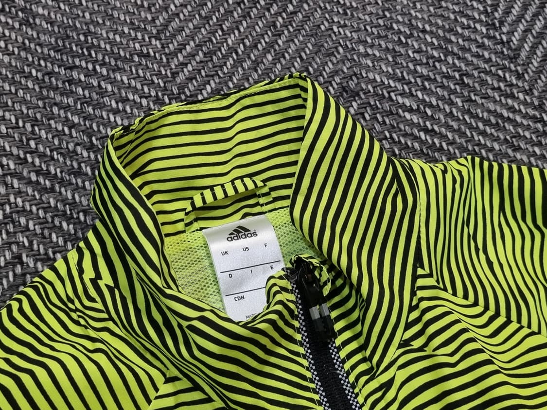 Adidas — 러닝 윈드브레이커 (네온 옐로우 스트라이프) 상품이미지2