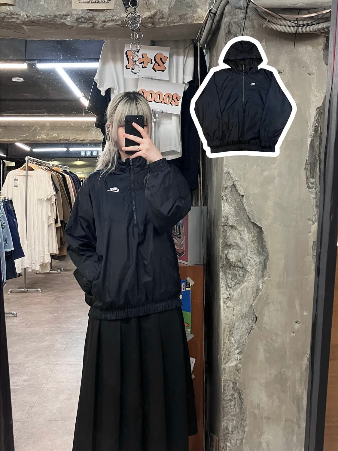 나이키 반집업 바람막이 자켓 블랙 S  #csz3867 상품이미지1