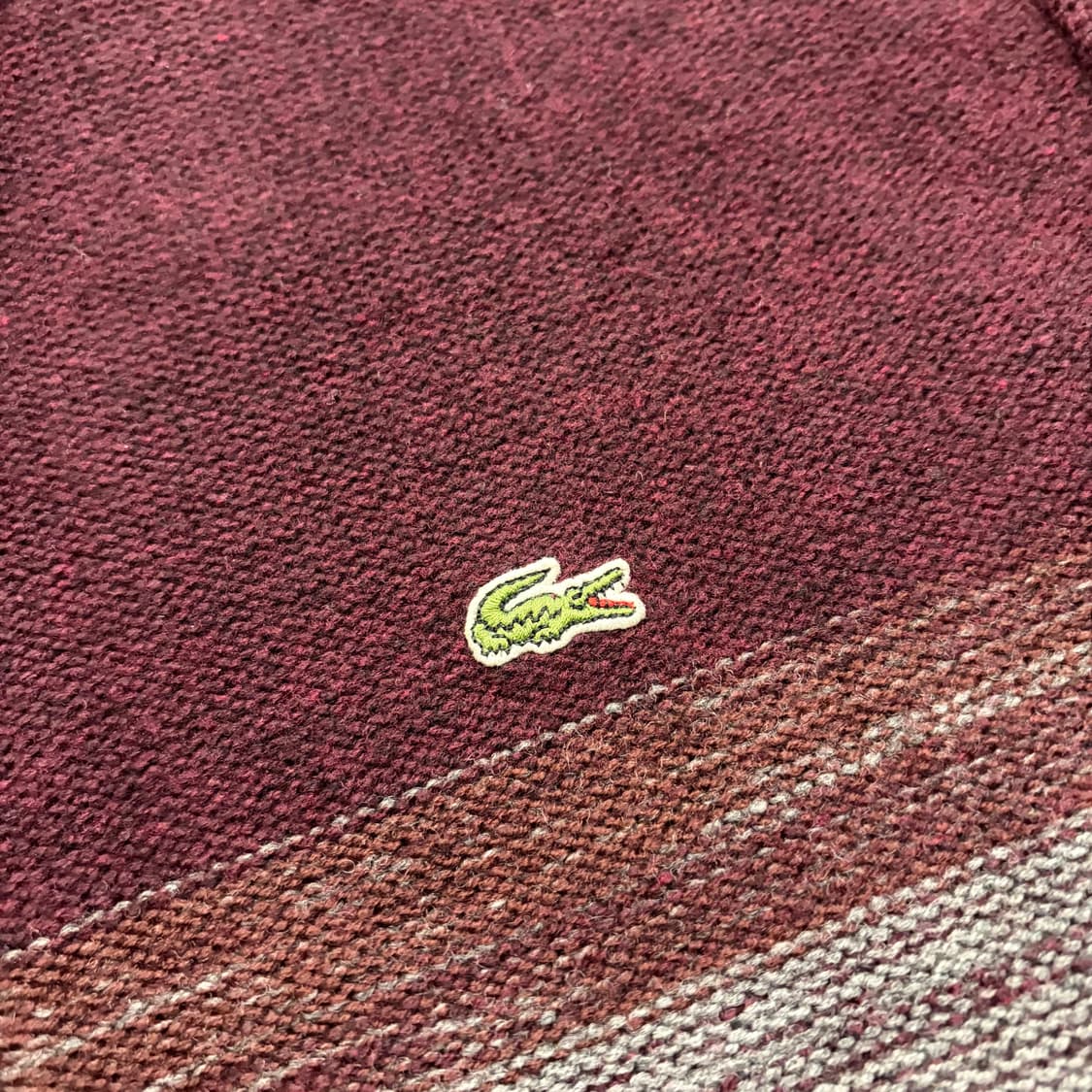 [L] 라코스테 스트라이프 울 니트 집업 가디건 D681 상품이미지4