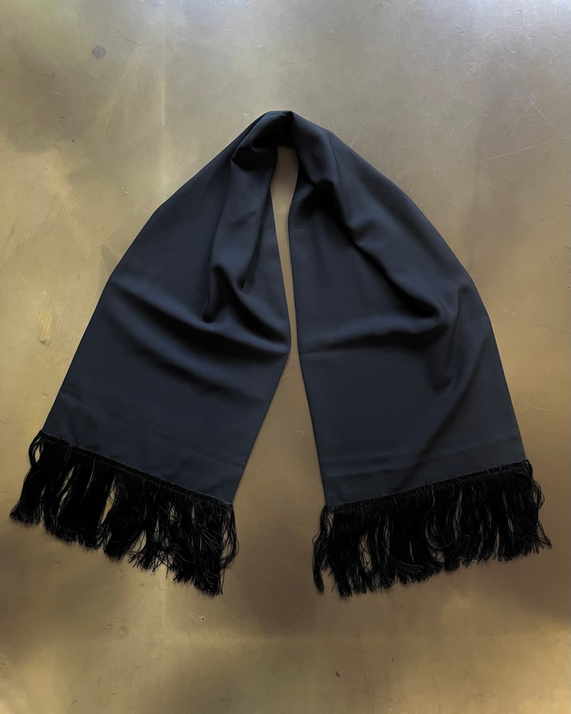 Jpn Vintage Tassel Trim Black Long Scarf 상품이미지4
