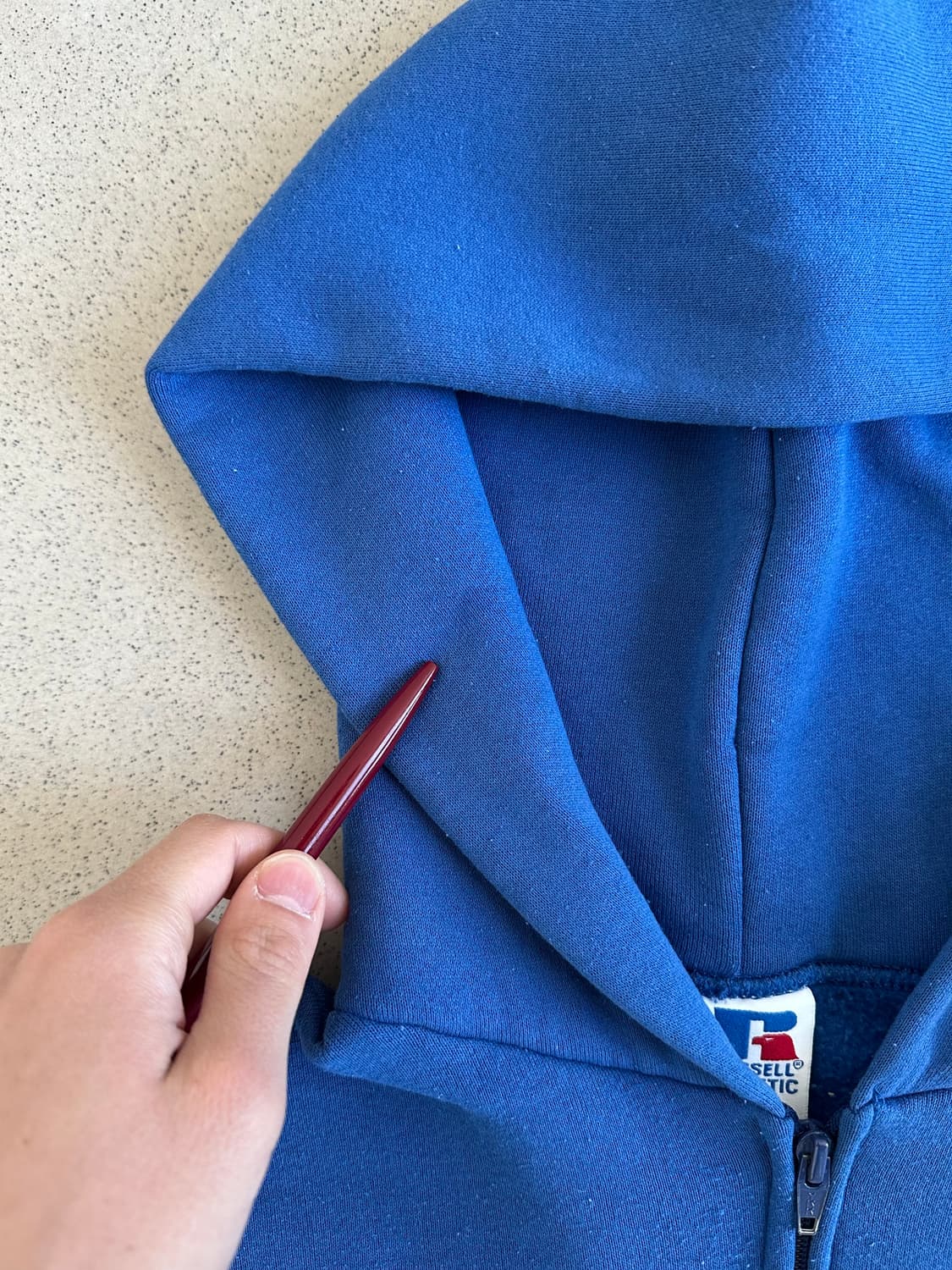 90s 빈티지 러셀 후드집업 블루 XL USA 상품이미지4