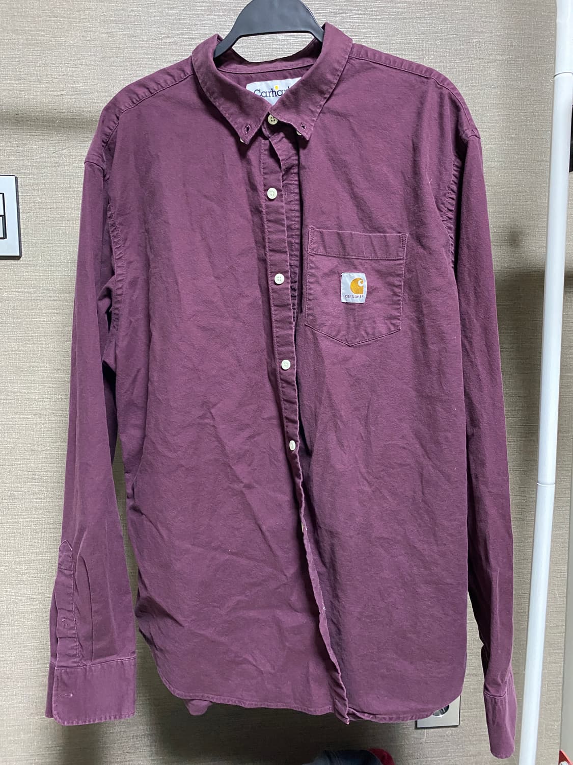 칼하트(Carhartt) 진 버건디 긴팔 셔츠(XXL) 상품이미지1