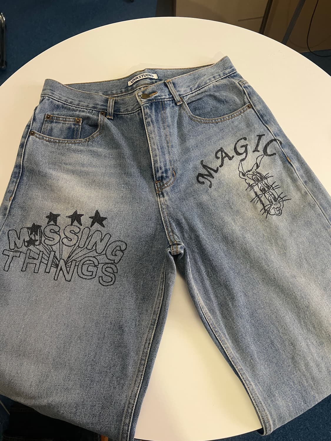 DRAWING DENIM PANTS [BLUE]  상품이미지2