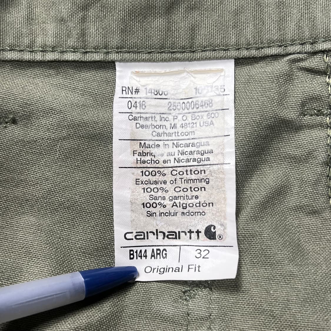 칼하트 카펜터 쇼츠 팬츠 카키 32 상품이미지3
