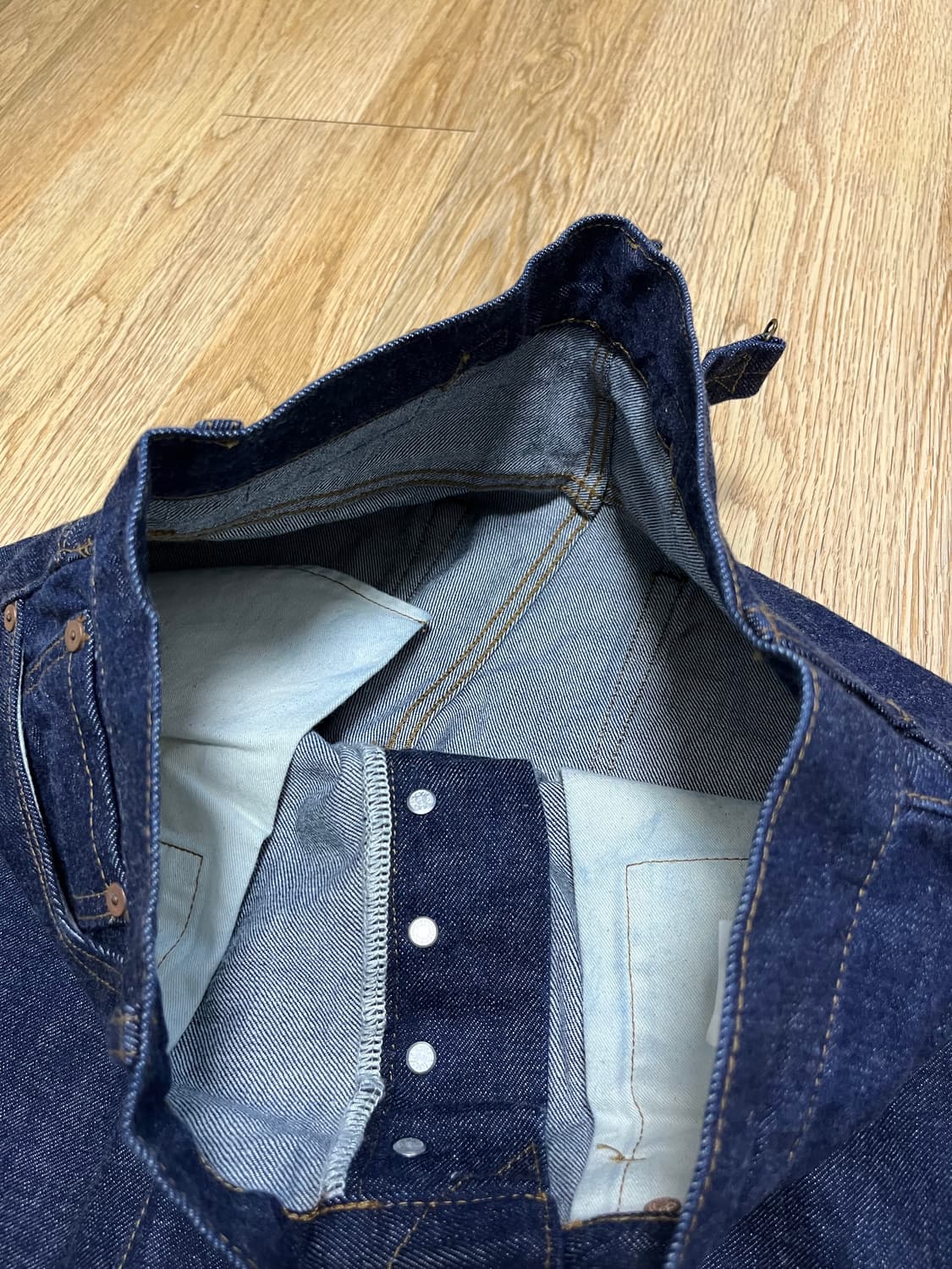 아웃스탠딩 30s 셀비지 신치백 데님 인디고 상품이미지4