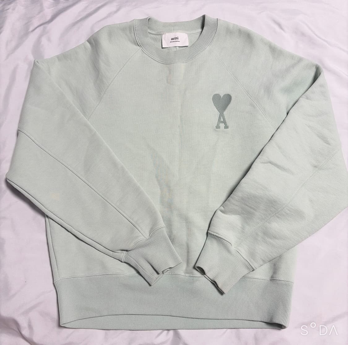 아미 빅로고 하트 로고 민트 오버핏 맨투맨 S 상품이미지1