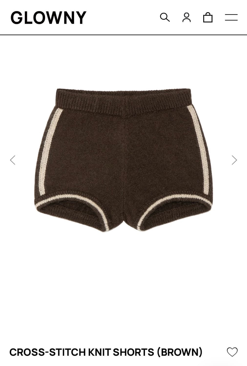글로니 CROSS-STITCH KNIT SHORTS / BROWN / M 상품이미지1