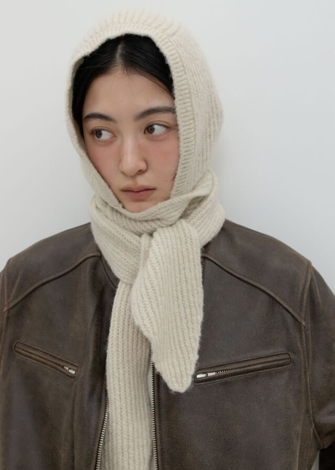 GBH 25FW 후드 스카프 라이트 베이지 상품이미지1