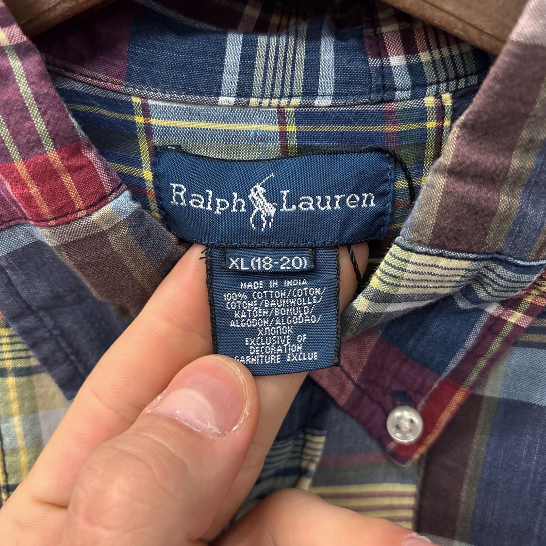90s 폴로 랄프로렌 멀티패턴 마드라스 버튼다운 체크셔츠 N1078 상품이미지8