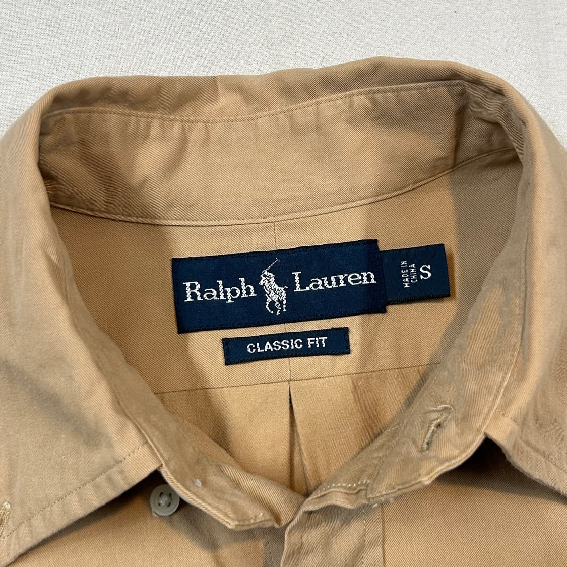 S) 폴로 랄프로렌 클래식핏 브라운 솔리드 셔츠 상품이미지7