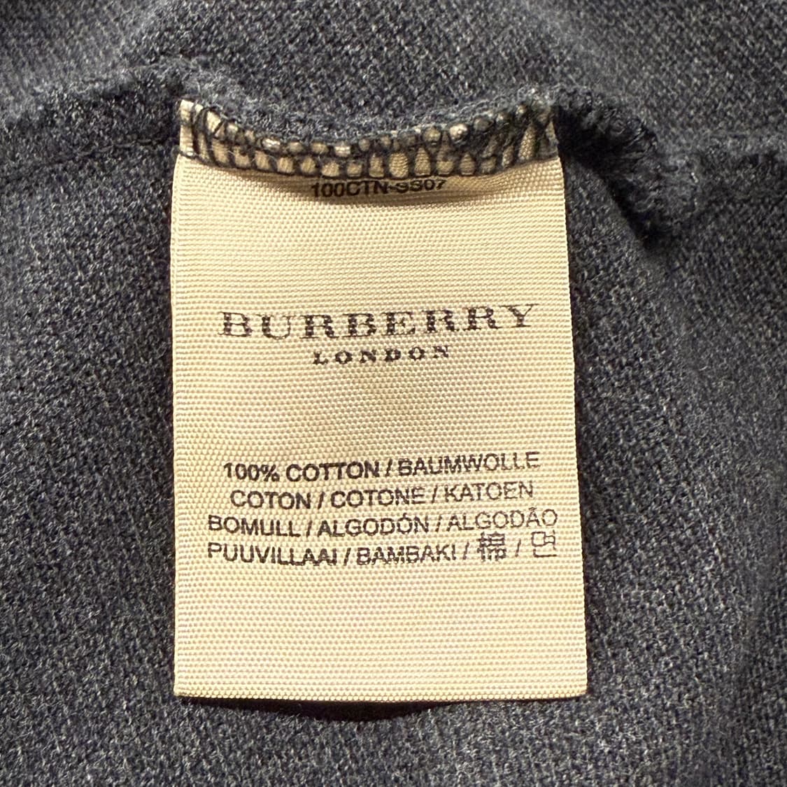 [정품/L] 버버리 블랙 긴팔 폴로티셔츠 b16 상품이미지6