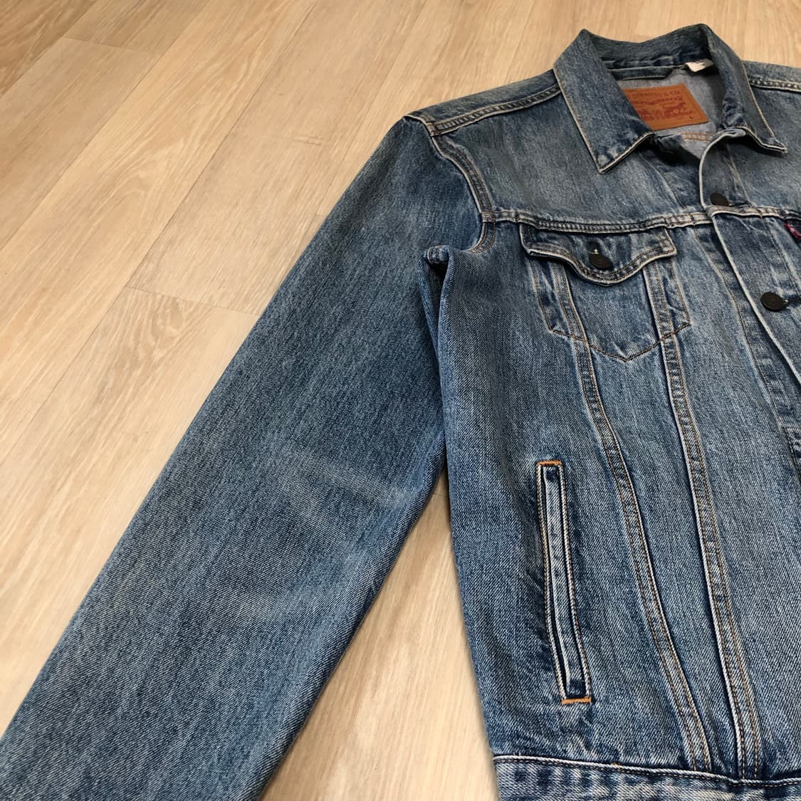 (L) 리바이스 Levi's 72334 워시드 연청 데님 자켓 상품이미지5