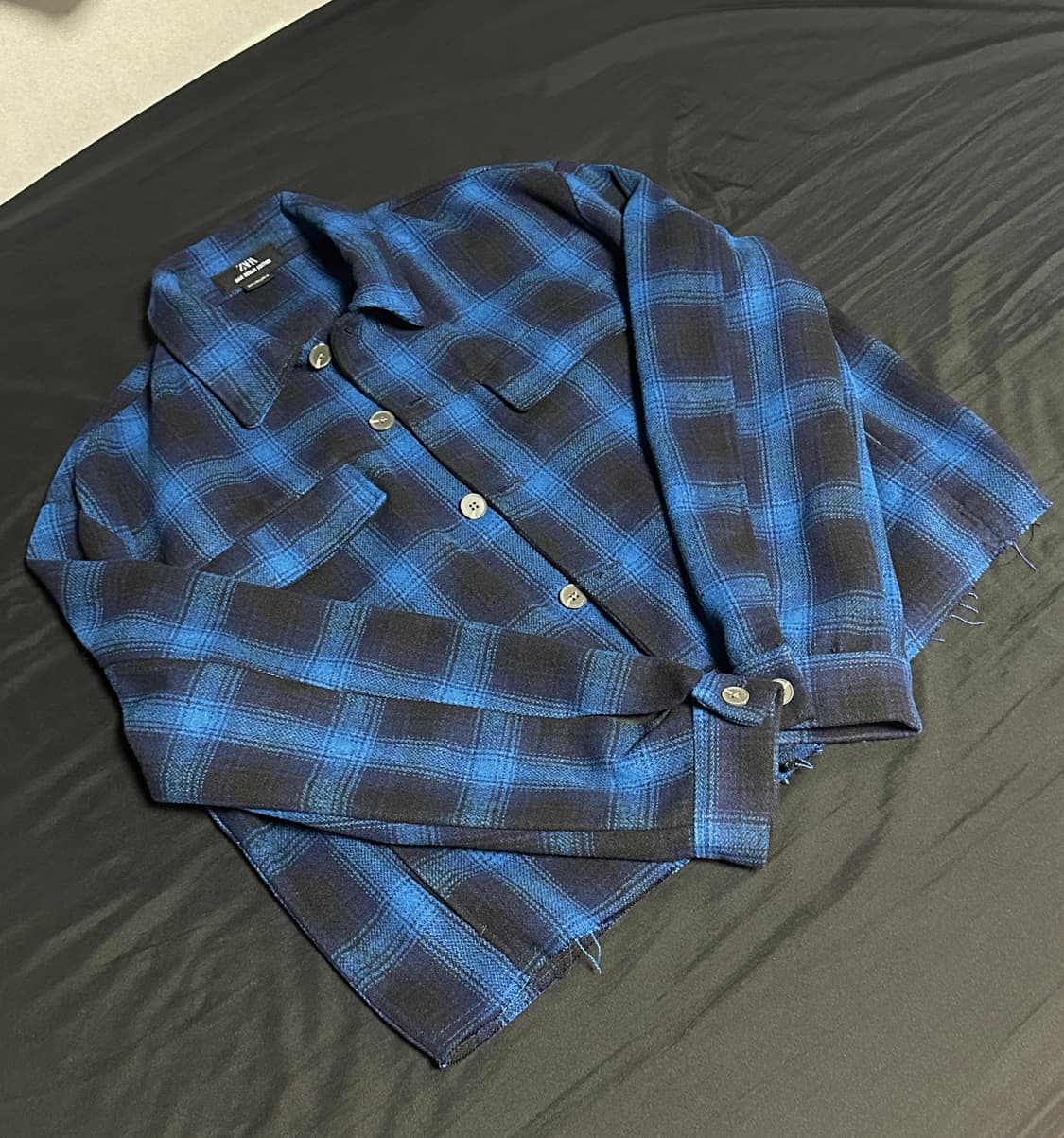 자라 크롭 체크 셔츠자켓 상품이미지1