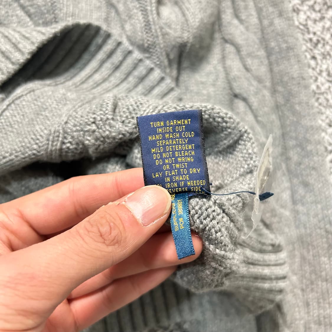 폴로 랄프로렌 그레이 버튼 케이블 니트 상품이미지6