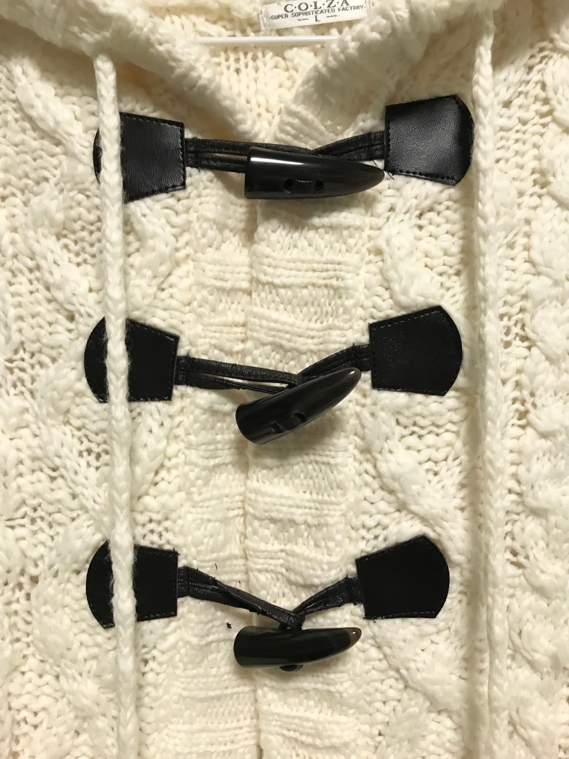 빈티지 colza 니혼진 모리 사와코깔 폼폼이 케이블 니트 판초 케이프 상품이미지3