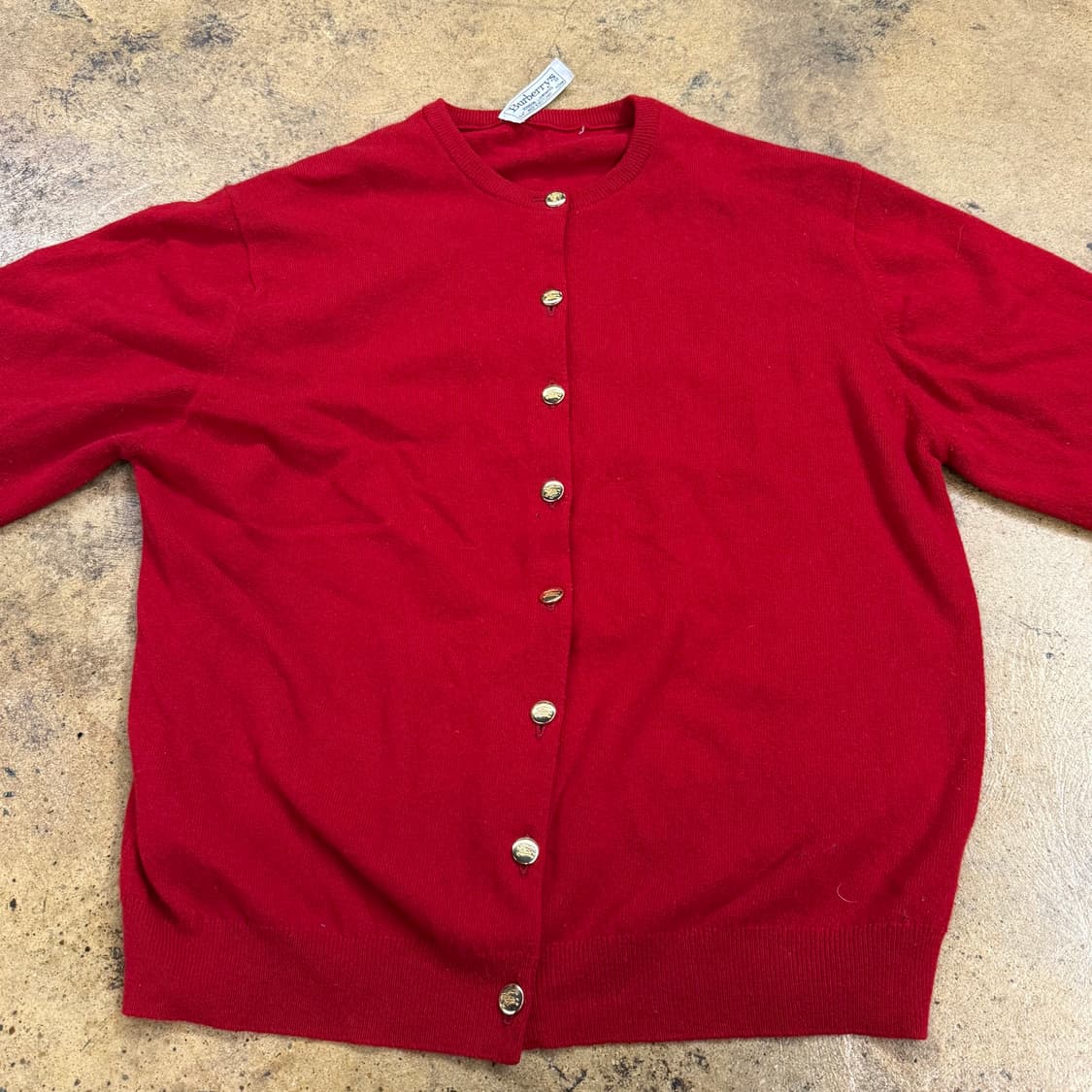 버버리 레드 금장 니트 가디건  상품이미지3