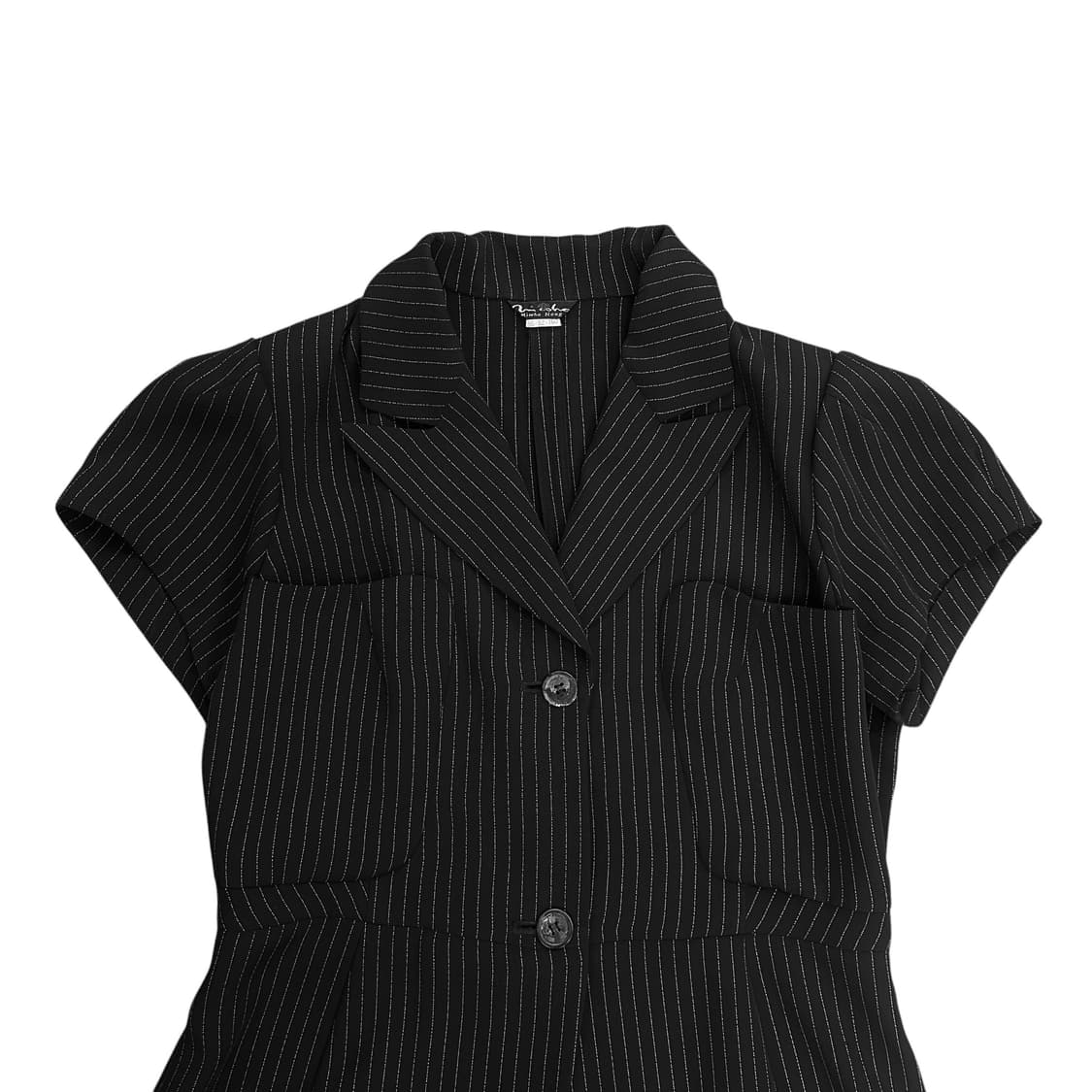 Black Stripe Bottom Slit Blazer Top 상품이미지3