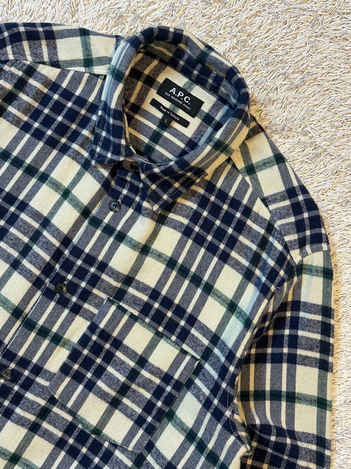 아페쎄 A.P.C. 원포켓 울 플란넬 체크셔츠 상품이미지2